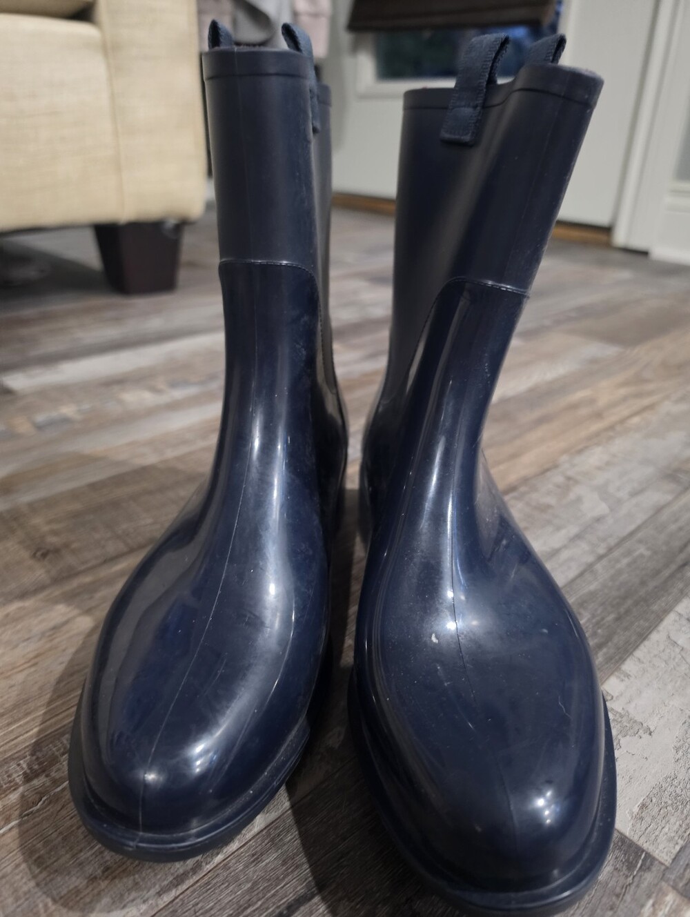 Womens Ankle Navy Rain Chelsea Boots